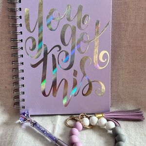 You Got This Lavender Notebook with Gold Lettering Bundle